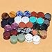 Longbeauty 15 Pair Natural Mix Stone Flared Fresh Tunnels Ear Plugs Expander Piercing Gauges kit