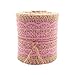LWR Crafts Natural Burlap Ribbon with Lace (Pink)