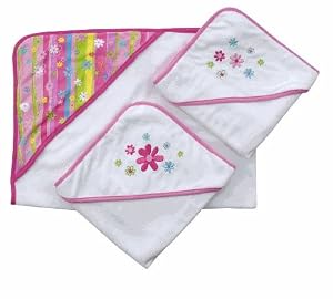 Baby Floral Stripe Hooded Towel
