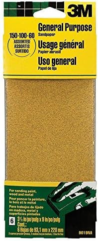 3M 9019 General Purpose Sandpaper Sheets, 3-2/3-Inch by 9-Inch, Assorted Grit, Model: 9019, Tools &amp; Hardware store