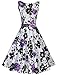 JUESE Women's Vintage 1950's Vintage Floral Spring Garden Picnic Party Cocktail Dress