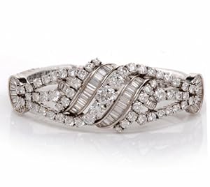 Antique Art Deco 35.00cts Platinum Circa 1930's Diamond Bracelet