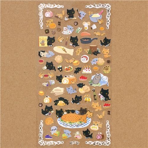 Imagen 2 de cute Kutusita Nyanko cat sticker fish cake food