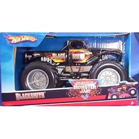 Hot Wheels Monster Jam 1:24 Scale Die Cast Official Monster Truck 2008 Series - BLACKSMITH with Monster Tires, Working Suspension and 4 Wheel Steering