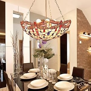 22 Inch Tiffany Style Dragonfly Pattern Natural Shell Material