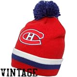 Mitchell & Ness Montreal Canadiens Red Vintage Jersey Stripe Cuffed Knit Beanie