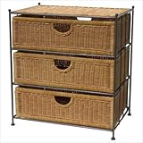 Neu Home Honey Wicker 3 Drawer Nightstand