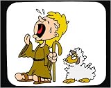 Mouse Pad with crying, shepherd, staff, sheep