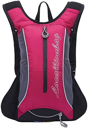 Bicycle Backpack Running Cycling Hiking Hydration Pack Small Size with Helmet Holder (Rose)