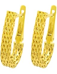 14 Karat Yellow Gold U-shaped Hoop Earrings