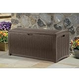 Suncast Mocha Wicker Resin Deck Box