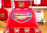 Arsenal Border Crest Football Club Single Duvet Set, Red, Single