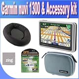 Garmin nuvi 1300 4.3-Inch Widescreen Portable GPS Navigator + Friction Dash Pad Mount + Zing Micro Fiber Cleaning Cloth + GPS Screen Protectors + Shock Proof Deluxe GPS Case!