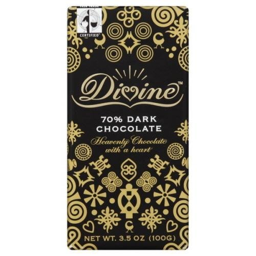 Divine 70 Percent Cocoa Dark Chocolate Bar, 3.5 Ounce -- 10 per case.