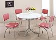 5 Piece Chrome Table Set By Coaster Furniture