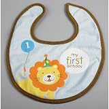 Sweet Safari Blue 1st Birthday Bib Party Supplies