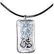 Handcrafted Silver Ohm Symbol Dichroic Glass Necklace