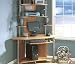 Sauder Apollo Corner Wood Computer Desk Tower with Hutch in Pearwood