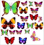 PEMA WANDTATTOO c001 Schmetterlinge Wandaufkleber Wandfolie 20 Stück Digitaldruck