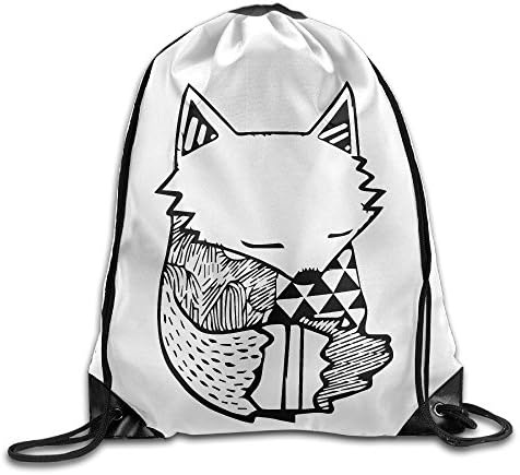 Cute Fox Baby Anime Sketch Gym Sports Drawstring Backpack Bag