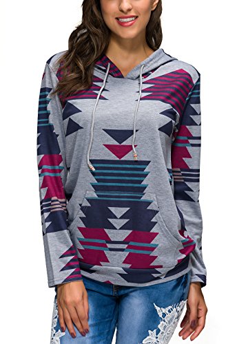 Fanshou women plus size long sleeve hoodie printed hood…