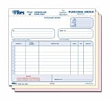 51Ufd41d4GL. SL160  TOPS 3 Part Purchase Order Forms, 8.5 x 7.63 Inches, Carbonless, Phantom Rule, 50 Sheets, White and Canary, (3821)