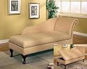 Tan Microfiber Chaise Lounger with Storage Space