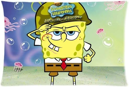 Spongebob Pattern Custom Pillow Case Cushion Cover 20 x 30 Inch (Twin sides)