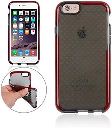 For Iphone 6 Plus Case,Iphone 6s Plus Case (5.5 Inch),Hotoy(TM) Unique Fashion Rice Grains Pattern Design Clear Case Protective Impact Soft Evo and TPU Phone Case (Gray Red)