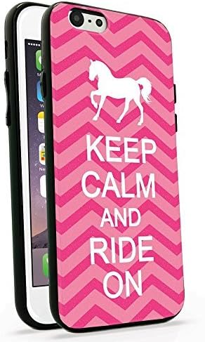 DAOJIE Generic Keep Calm And Ride On Pink Chevron Horse Iphone 6 Case, Iphone 6 plus 5.5 inch Cover
