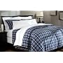 Pinzon 160-Gram Yarn-Dyed Flannel Full/Queen Duvet Cover, Blue Plaid