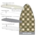 One Piece Ironing Board Cover & Pad Heavy Usage (49x18) - Retro - by Polder