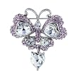 Butterfly Heart Rhinestone Brooches Pin