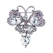 Pugster Butterfly Heart Rhinestone Brooches Pin