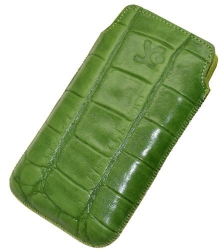 Suncase Ledertasche f&uuml;r LG P500 Optimus One croco-gr&uuml;n Preisvergleich