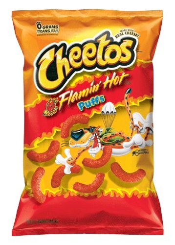 Cheetos Jumbo Puffed Flamin' Hot Snacks, 9.75oz Bags (Pack of 10)