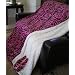 Super Soft Queen Faux Fur / Micro Fiber Reversible Blanket / Bedspread / Throw - Zebra Pink