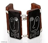 Cedar bracelet, 'Long Quizzical Face' 2