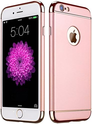 iphone 6 Plus Case/6S Plus Case,sanhezhong® 3in1 [Shockproof][ Resist Cracking][ Electroplate ][Armor PC] Hard Protective Case For iPhone 6 Plus iPhone 6s Plus(5.5 Inch)(Rose Gold)