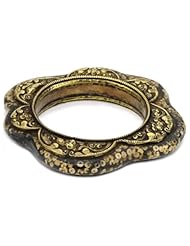 Devon Leigh "Ethnic and Tribal" Brass and Resin Intricate Detail Bangle Bracelet