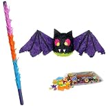 Halloween Bat Pinata Kit - Includes Pinata, 2Lb Filler and Buster Stick