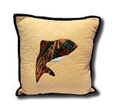 Donna Sharp Quilts Quilted Lakeside Fly Fish Decorative Throw Pillow 20916