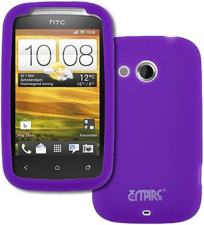 Purple Soft Silicone Gel Skin Case Cover for HTC Desire C