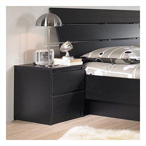 Tvilum Scottsdale 2 Drawer Nightstand in Black Woodgrain jhdjshgdkl