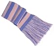 Handmade Alpaca Natural Fiber Scarf - Lilac and Pink Sorbet Stripes (Extra Long Fringes)