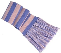 Handmade Alpaca Natural Fiber Scarf - Lilac and Pink Sorbet Stripes (Extra Long Fringes)
