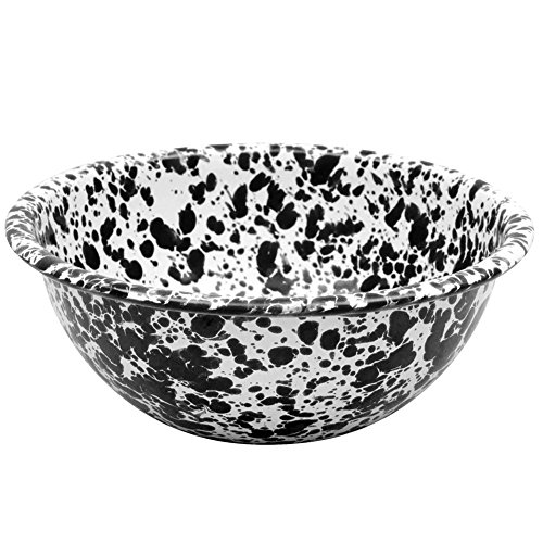 Enamelware Cereal Bowl - Black Marble