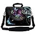 Meffort Inc 15.6 Inch Neoprene Laptop Bag – Water Resistant, Reinforced Zipper, Adjustable Shoulder Strap, Extra Side Pocket, Fits 15 to 15.6 Inch Laptops - Gray Butterfly Design