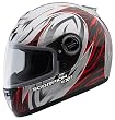 EXO-700 Predator Silver and Red Motorcycle Helmet - Size : 2XL