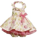 Bonnie Baby Baby-girls Infant Halter Dress With Allover Glitter Print, Pink, 12 Months
